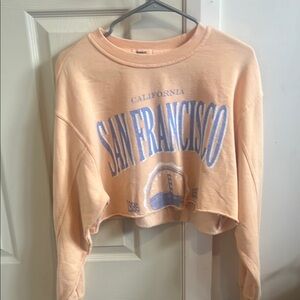 Peach Graphic Crop Top x Small